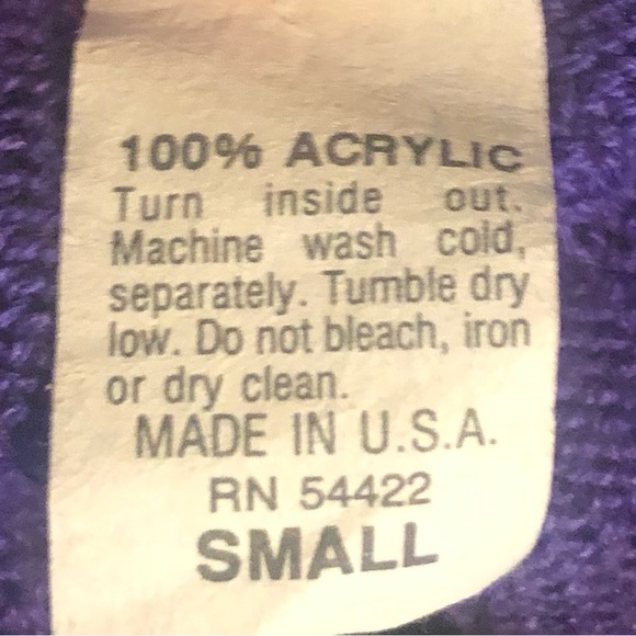Vintage Purple Floral Textured Sweater By Kenneth too! Small - Picture 3 of 7